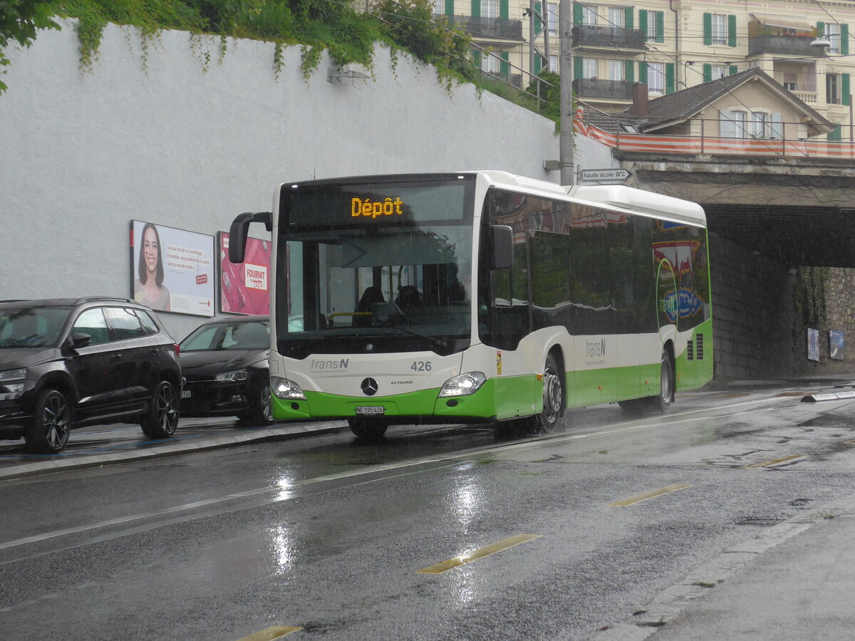 (226'933) - transN, La Chaux-de-Fonds - Nr. 426/NE 195'426 - Mercedes am 1. August 2021 in Neuch�tel, Avenue de la Gare