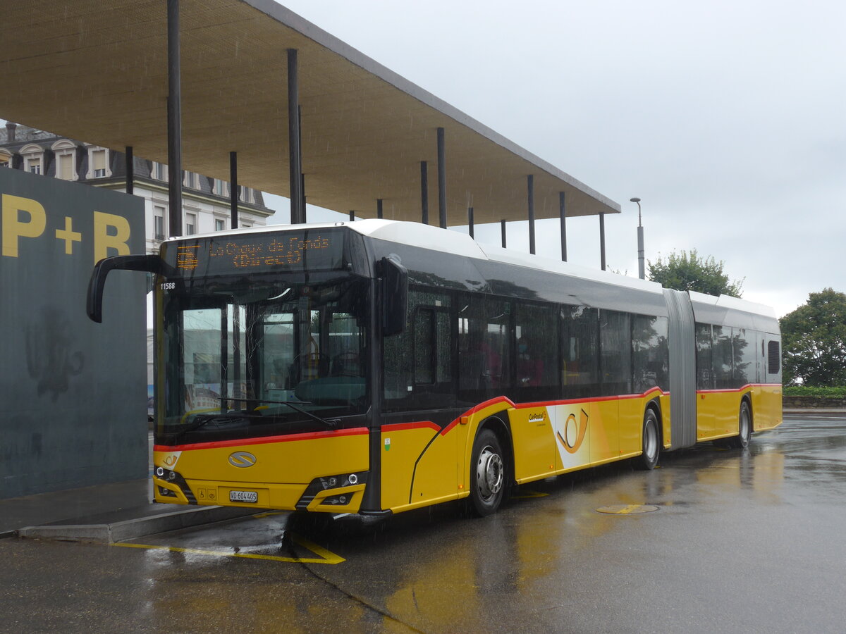 (226'938) - CarPostal Ouest - VD 604'405 - Solaris am 1. August 2021 beim Bahnhof Neuch�tel