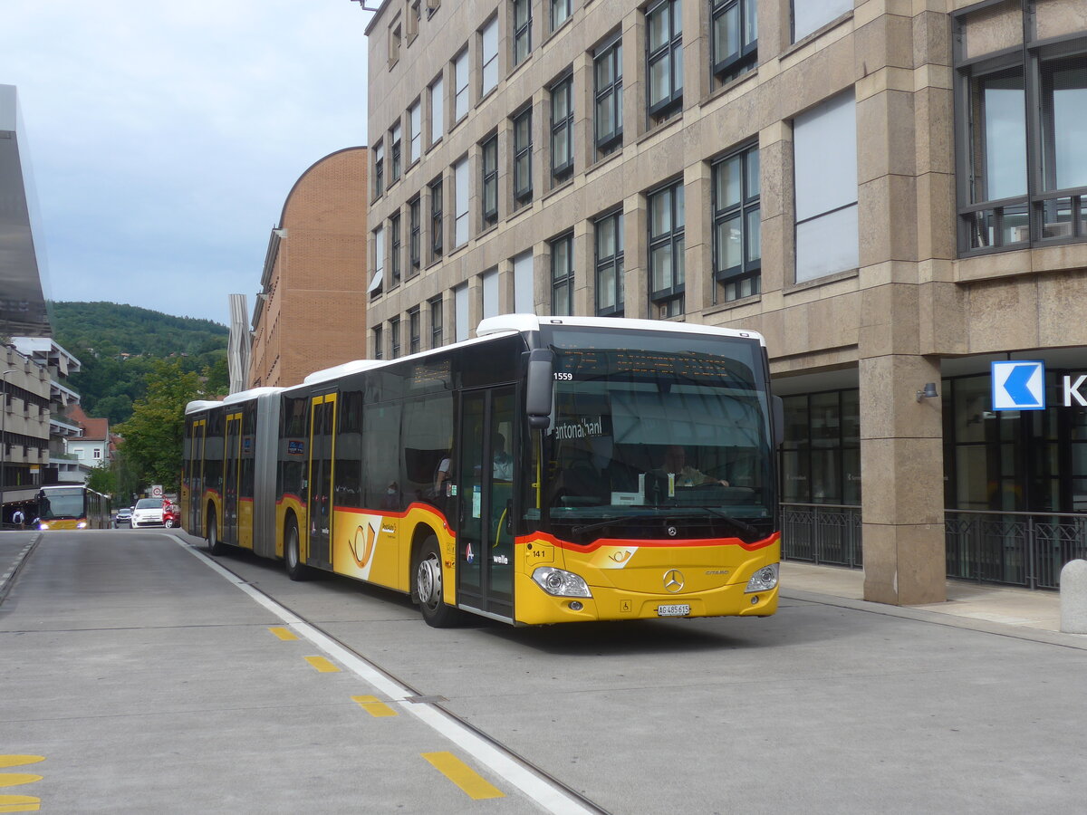 (227'245) - Inderm�hle, Rekingen - Nr. 141/AG 485'615 - Mercedes am 9. August 2021 beim Bahnhof Baden