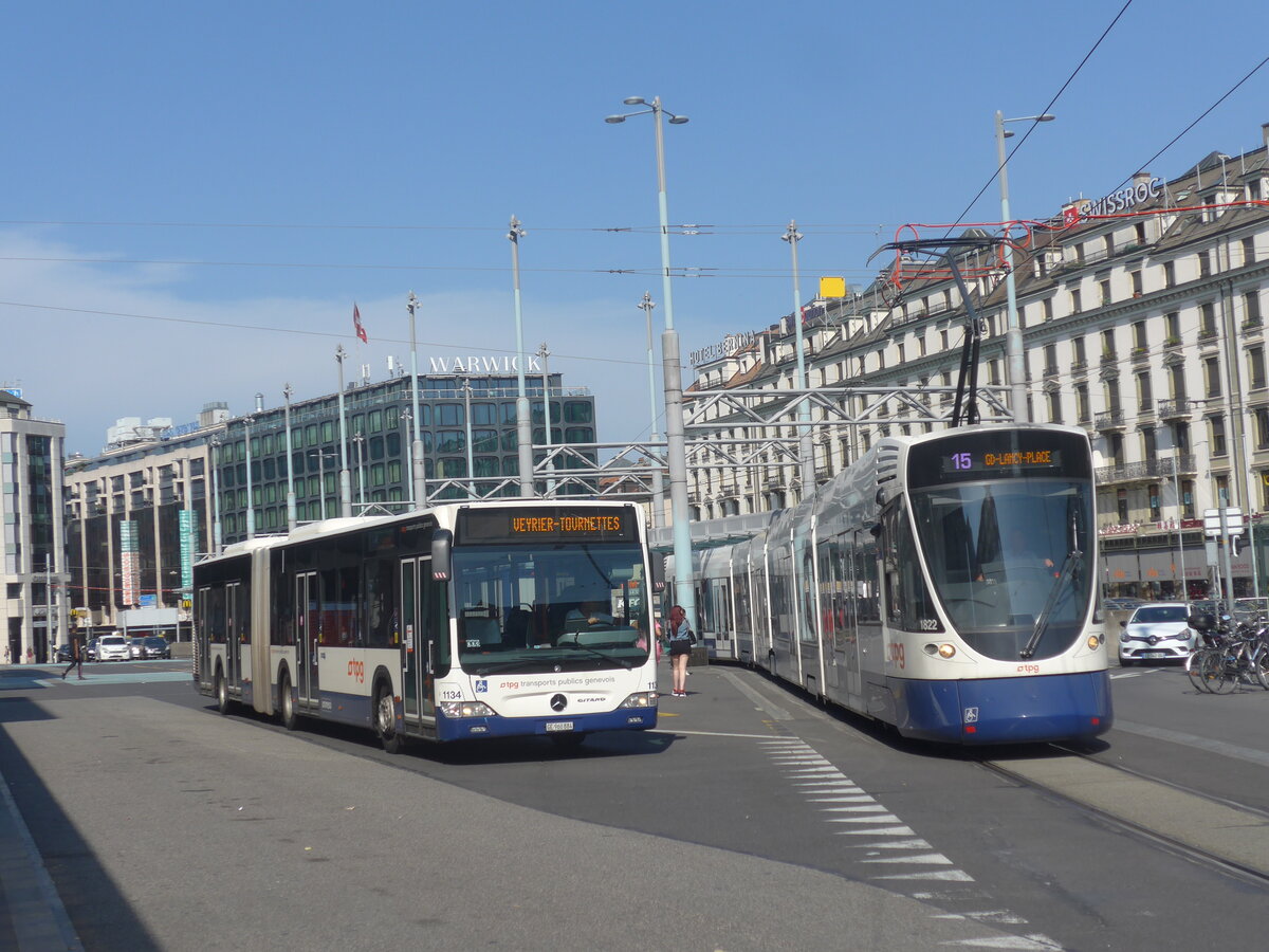 (227'348) - TPG Gen�ve - Nr. 1134/GE 960'884 - Mercedes am 15. August 2021 beim Bahnhof Gen�ve