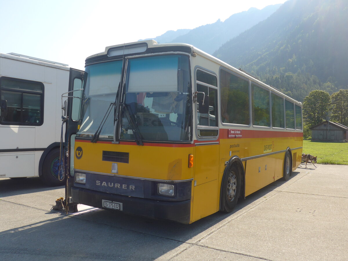 (227'435) - Sch�r, Ettenhaus - TG 175'032 - Saurer/R&J (ex Zimmermann, Kerns; ex Amstein, Willisau) am 21. August 2021 in Interlaken, Flugplatz