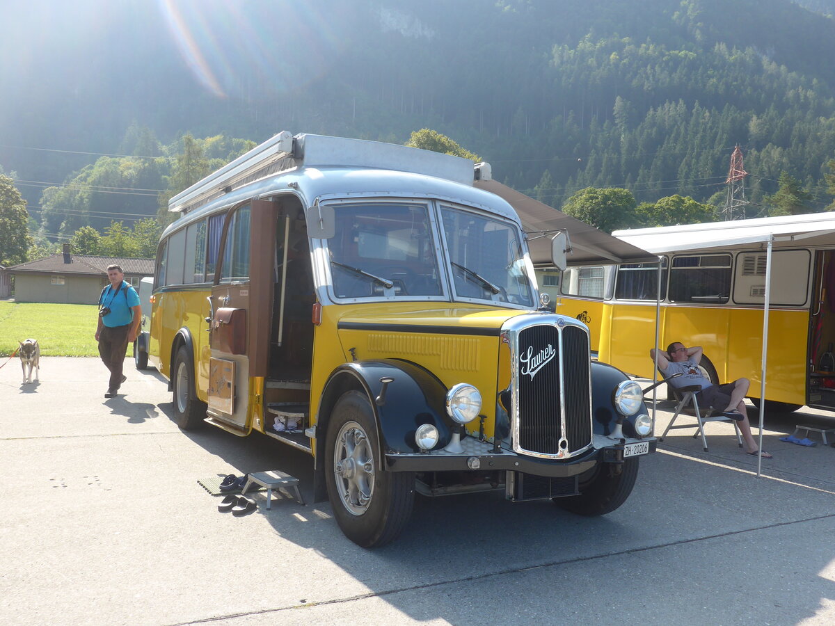 (227'436) - Langenegger A., W�denswil - ZH 20'206 - Saurer/Krapf (ex Tscharner, Thusis) am 21. August 2021 in Interlaken, Flugplatz