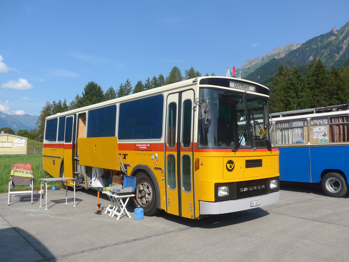 (227'484) - Roth, Z�rich - SH 36'376 - Saurer/T�scher (ex Looser, Elm; ex Mattli, Wassen) am 21. August 2021 in Interlaken, Flugplatz