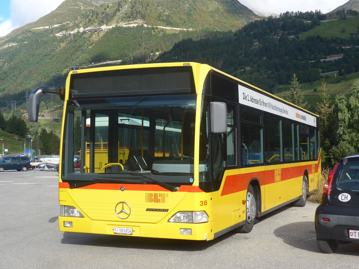 (227'668) - GIOM, Cadempino - Nr. 38/TI 183'654 - Mercedes (ex Meyer, G�schenen; ex BLT Oberwil Nr. 38) am 30. August 2021 in Airolo, Bivio per Nante