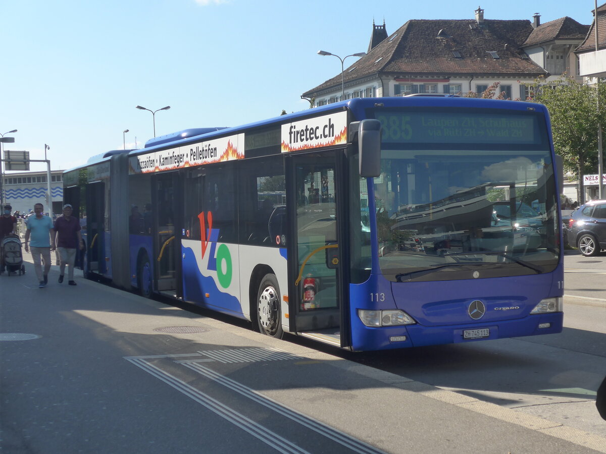 (227'789) - VZO Gr�ningen - Nr. 113/ZH 745'113 - Mercedes am 4. September 2021 beim Bahnhof Rapperswil