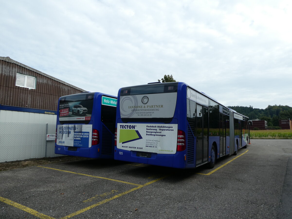 (228'302) - VZO Gr�ningen - Nr. 105 - Mercedes am 25. September 2021 in Biel, Rattinbus