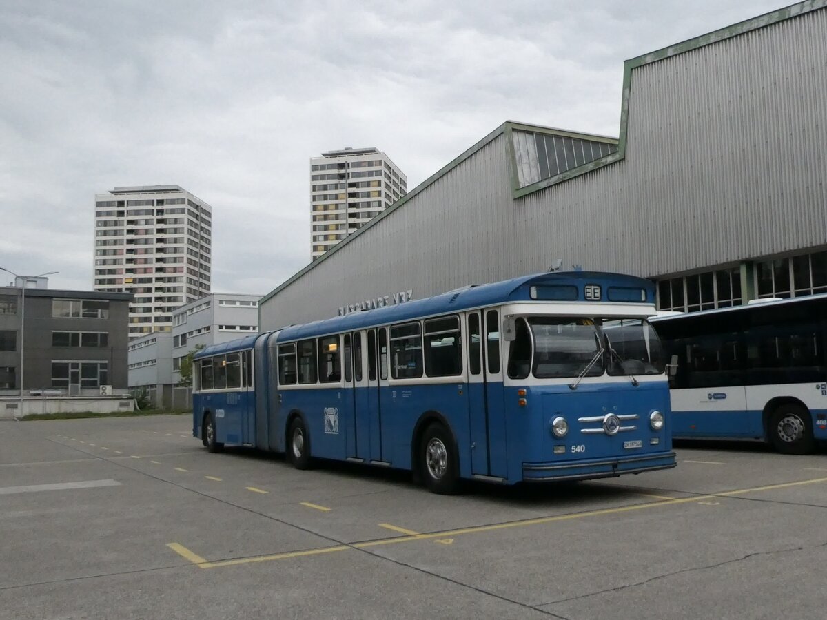 (228'340) - VBZ Z�rich (TMZ) - Nr. 540/ZH 187'540 - Saurer/Saurer (ex Nr. 7540; ex Nr. 540) am 26. September 2021 in Z�rich, Garage Hardau