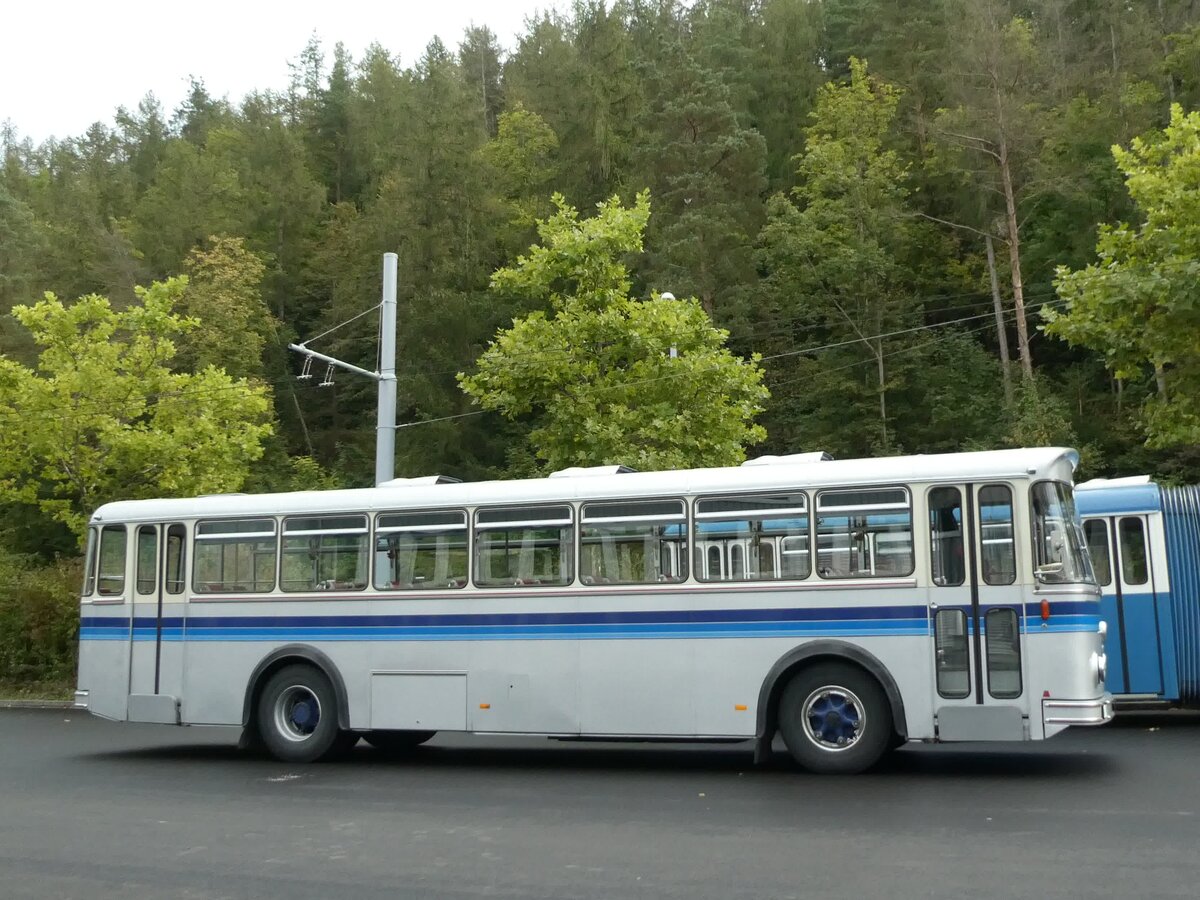 (228'389) - Borer, Neuhausen - SH 19'684 - Saurer/T�scher (ex Sch�ttler, D-K�ln; ex Braun, D-M�nster; ex Schmid, Hemishofen; ex Br�tsch, B�ttenhard; ex ASS Schleitheim Nr. 8) am 26. September 2021 in Schaffhausen, Depot VBSH