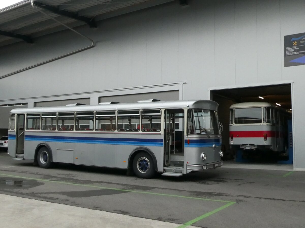 (228'439) - Borer, Neuhausen - SH 19'684 - Saurer/T�scher (ex Sch�ttler, D-K�ln; ex Braun, D-M�nster; ex Schmid, Hemishofen; ex Br�tsch, B�ttenhard; ex ASS Schleitheim Nr. 8) am 26. September 2021 in Hallau, Dickistrasse