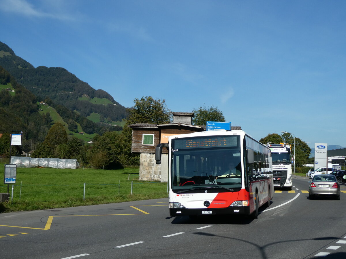 (228'571) - Niederer, Filzbach - Nr. 29/GL 340 - Mercedes am 2. Oktober 2021 in N�fels, Sch�negg