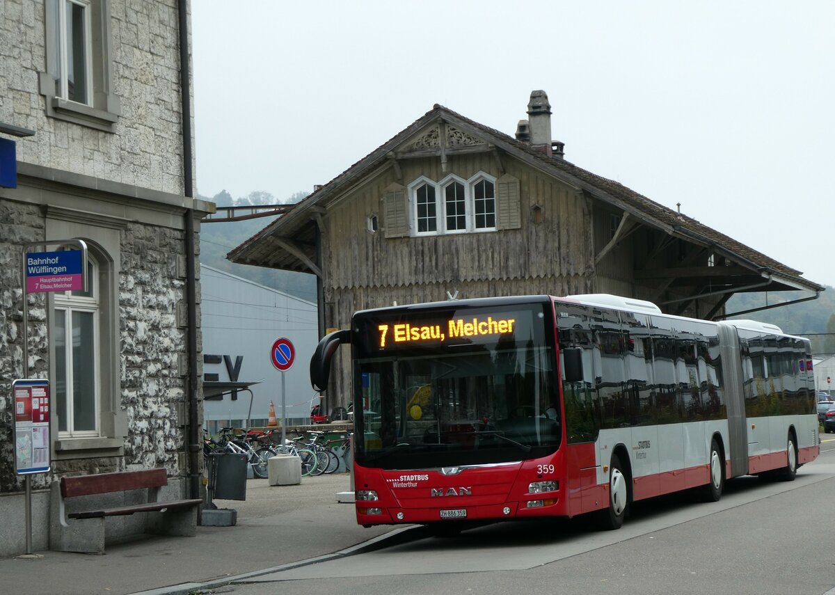 (229'338) - SW Winterthur - Nr. 359/ZH 886'359 - MAN am 16. Oktober 2021 beim Bahnhof Winterthur W�lflingen