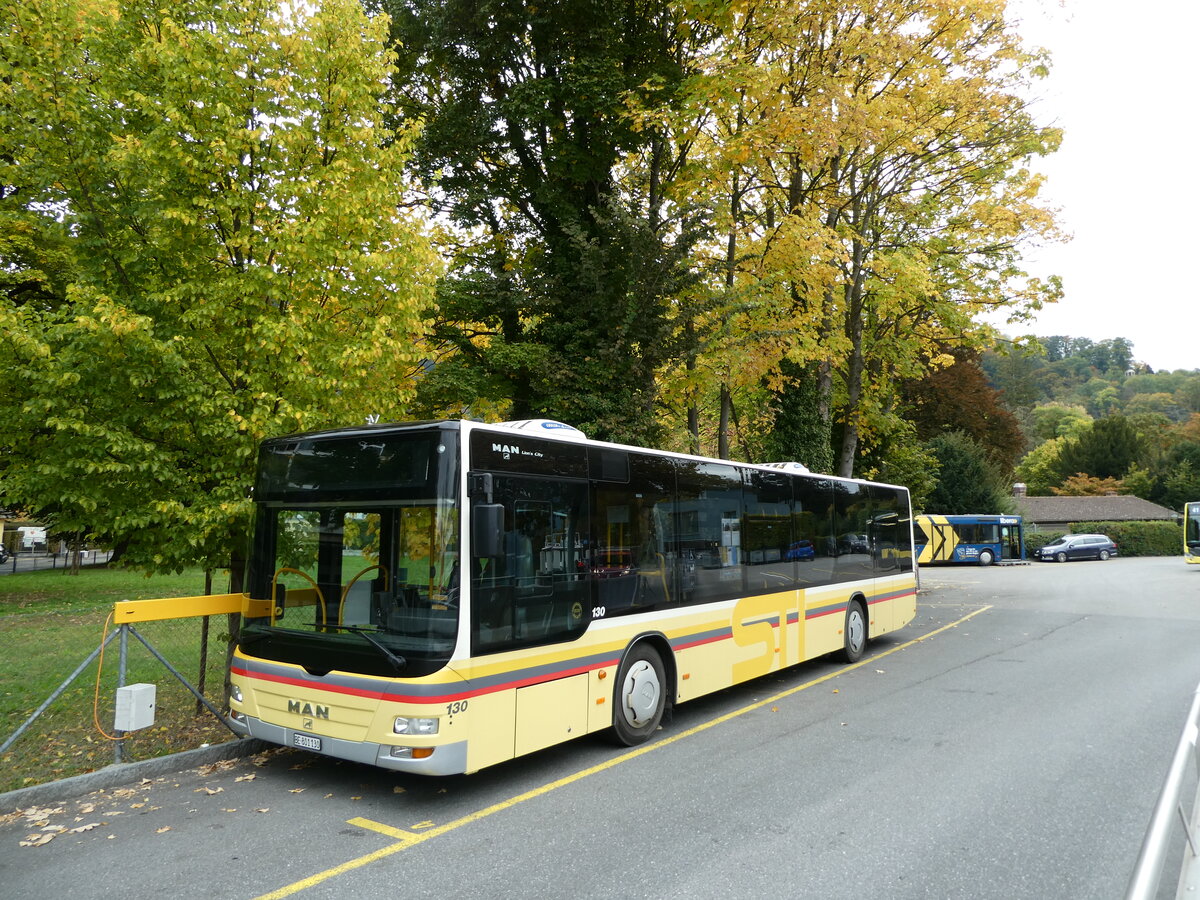 (229'440) - STI Thun - Nr. 130/BE 801'130 - MAN am 19. Oktober 2021 bei der Schiffl�ndte Thun