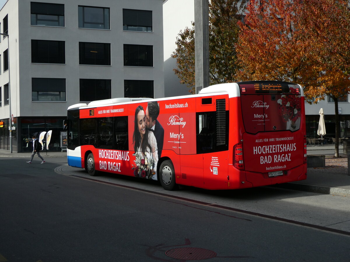 (229'541) - RTB Altst�tten - Nr. 58/SG 131'606 - Mercedes am 20. Oktober 2021 beim Bahnhof Sargans