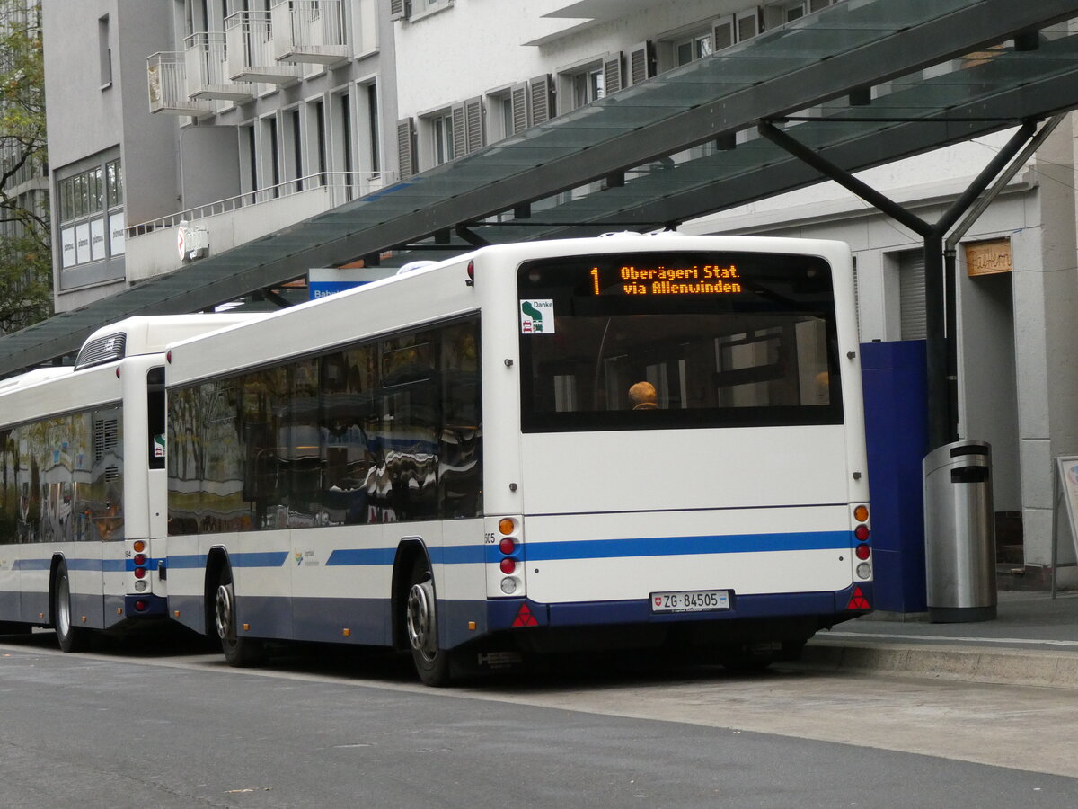 (229'586) - ZVB Zug - Nr. 505/ZG 84'505 - Lanz+Marti/Hess Personenanh�nger am 22. Oktober 2021 beim Bahnhof Zug