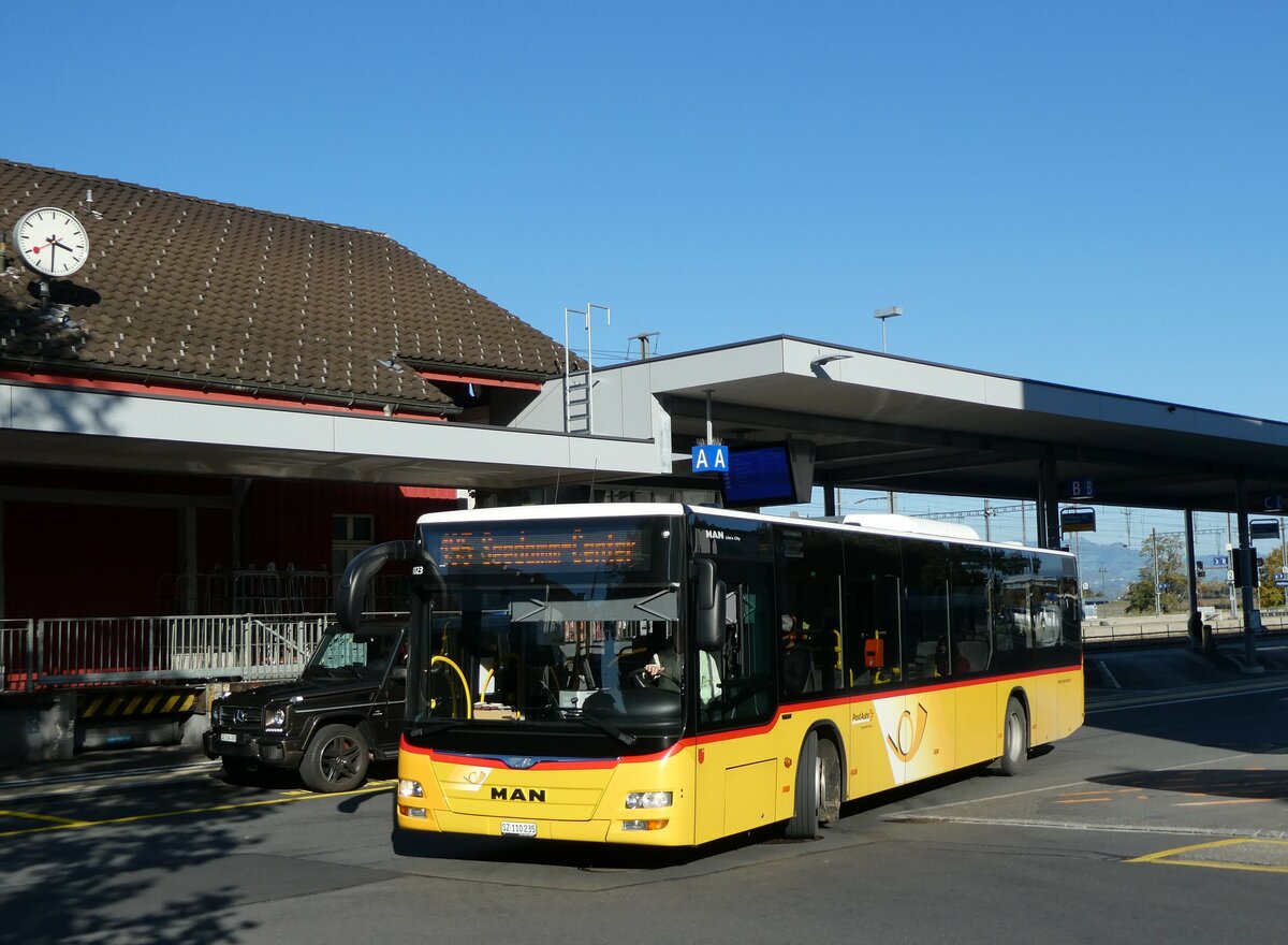 (229'796) - Lienert&Ehrler, Einsiedeln - SZ 110'235 - MAN (ex Schuler, Feusisberg) am 23. Oktober 2021 beim Bahnhof Pf�ffikon