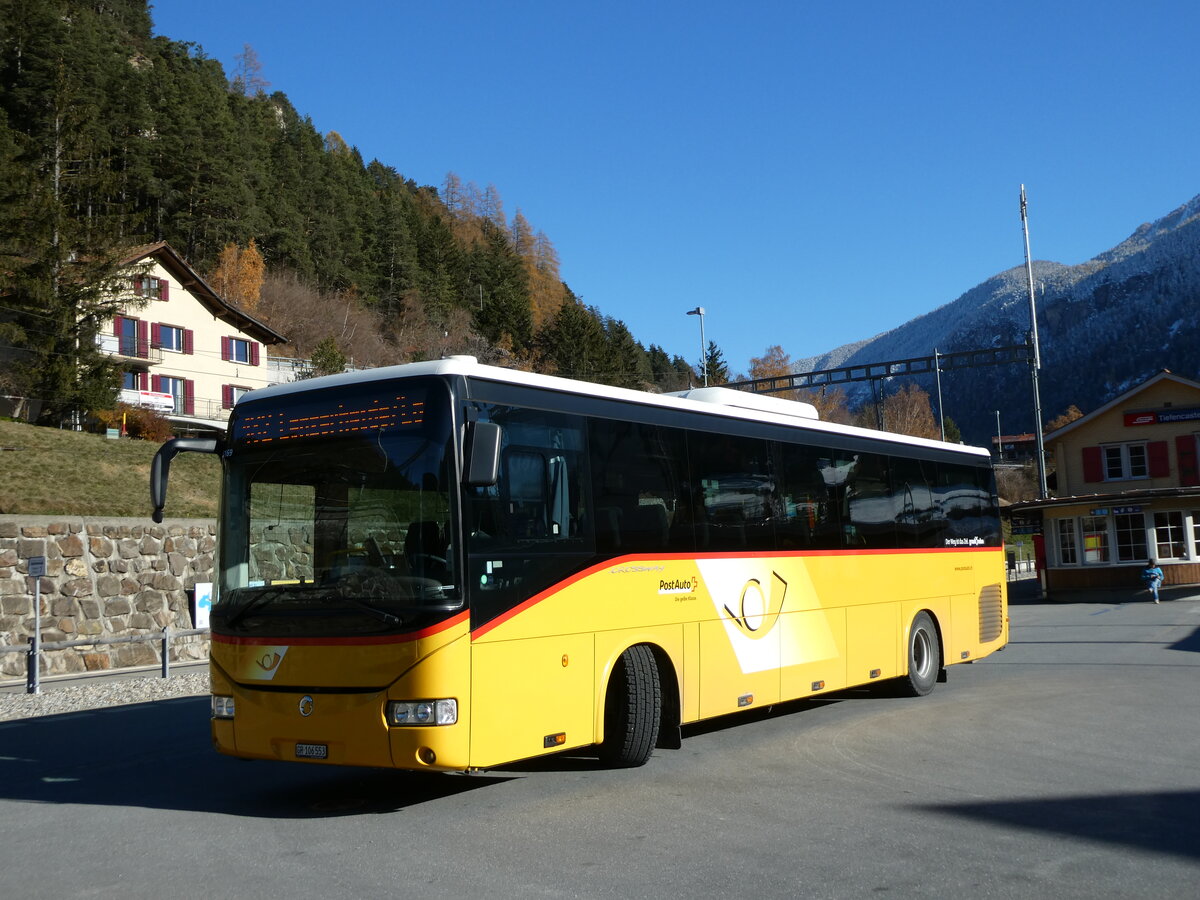 (230'039) - PostAuto Graub�nden - GR 106'553 - Irisbus am 6. November 2021 beim Bahnhof Tiefencastel