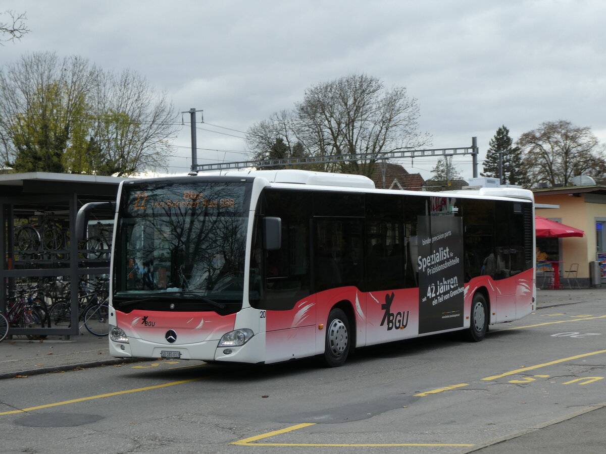 (230'158) - BGU Grenchen - Nr. 20/SO 185'013 - Mercedes am 8. November 2021 beim Bahnhof Grenchen S�d