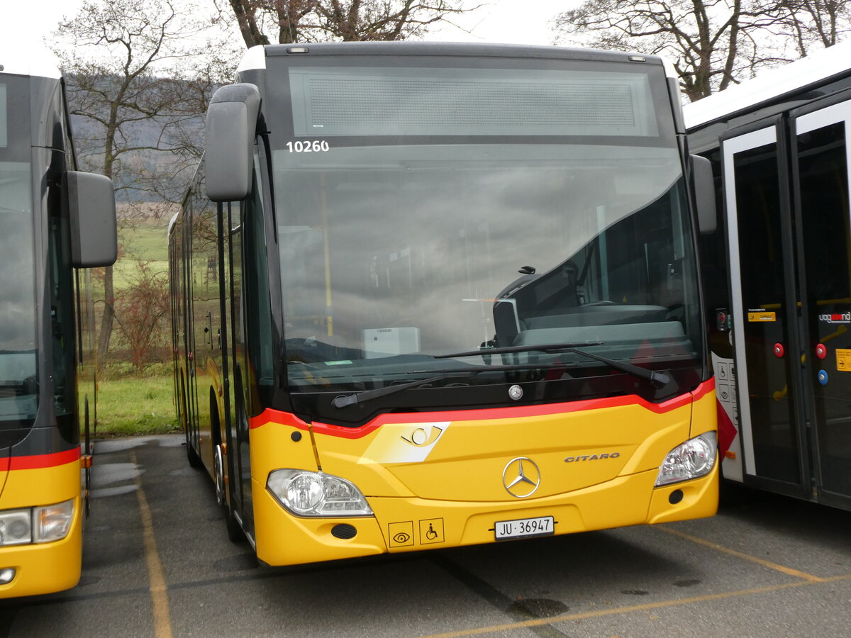 (230'620) - CarPostal Ouest - JU 36'947 - Mercedes (ex Nr. 6) am 13. November 2021 in Develier, Parkplatz