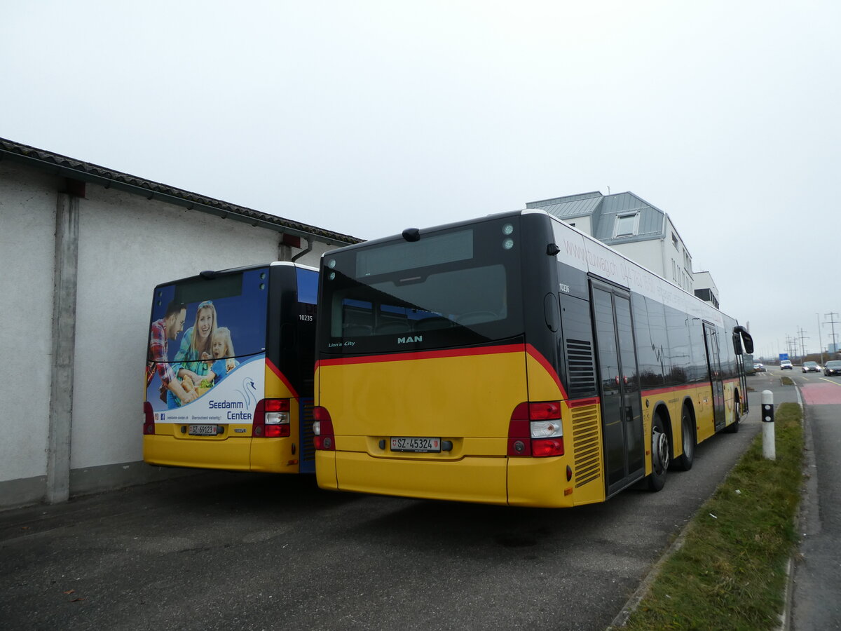 (230'857) - Lienert&Ehrler, Einsiedeln - SZ 45'324 - MAN (ex Schuler, Feusisberg) am 21. November 2021 in Pf�ffikon, Garage