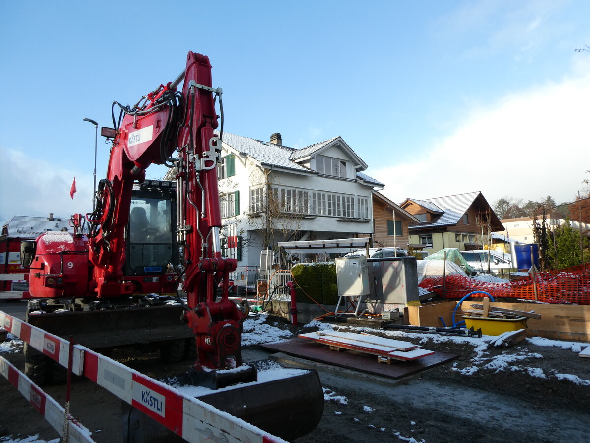 (230'923) - STI-Haltestelle am 27. November 2021 in Thun-Lerchenfeld, Forstweg (w�hrend dem Umbau)