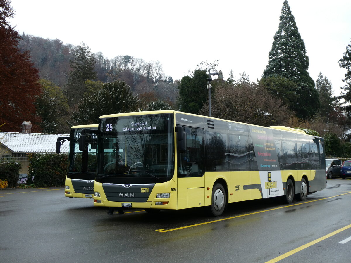 (230'995) - STI Thun - Nr. 602/BE 865'602 - MAN am 28. November 2021 bei der Schiffl�ndte Thun