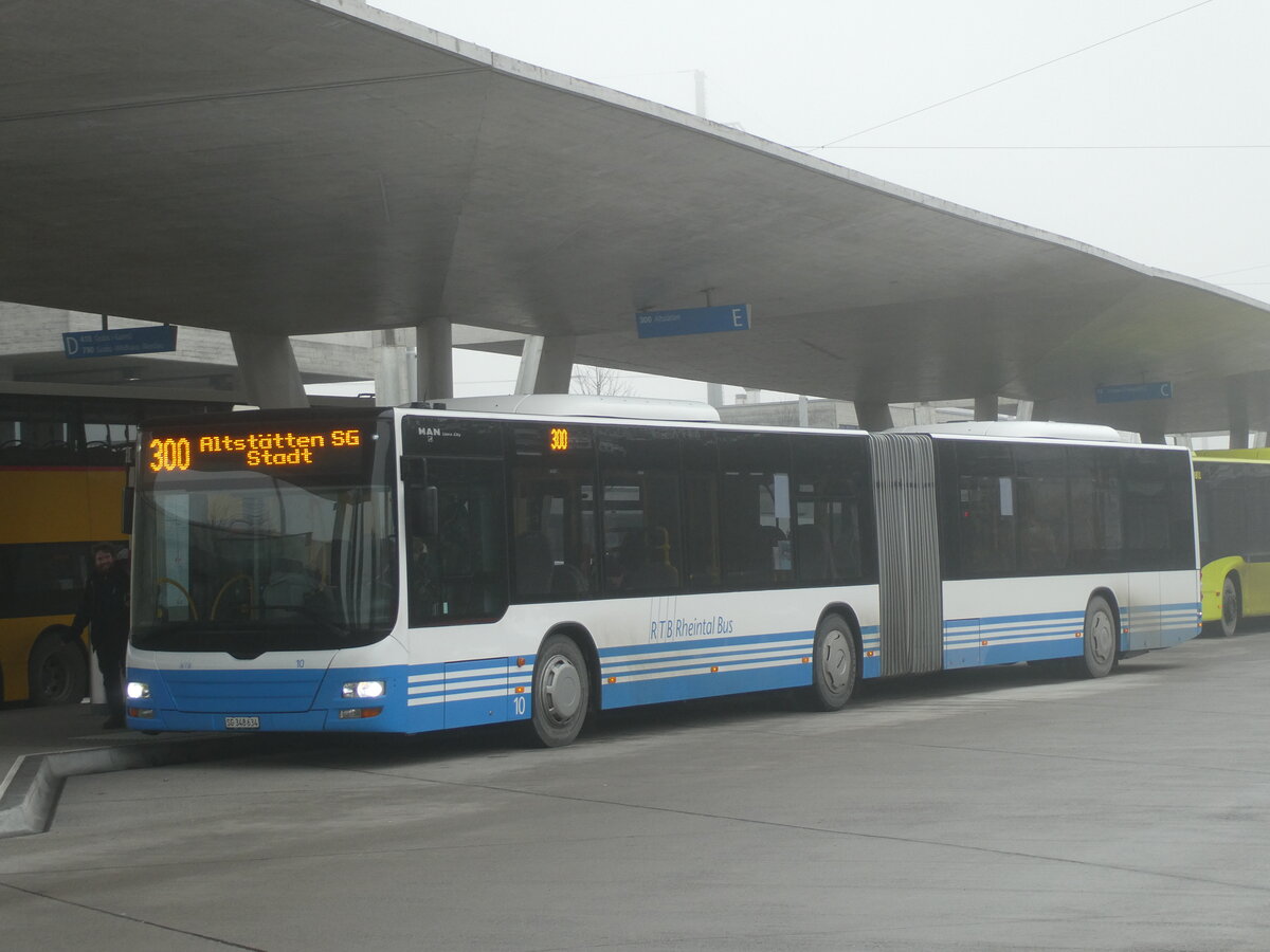 (231'299) - RTB Altst�tten - Nr. 10/SG 348'634 - MAN am 15. Dezember 2021 beim Bahnhof Buchs