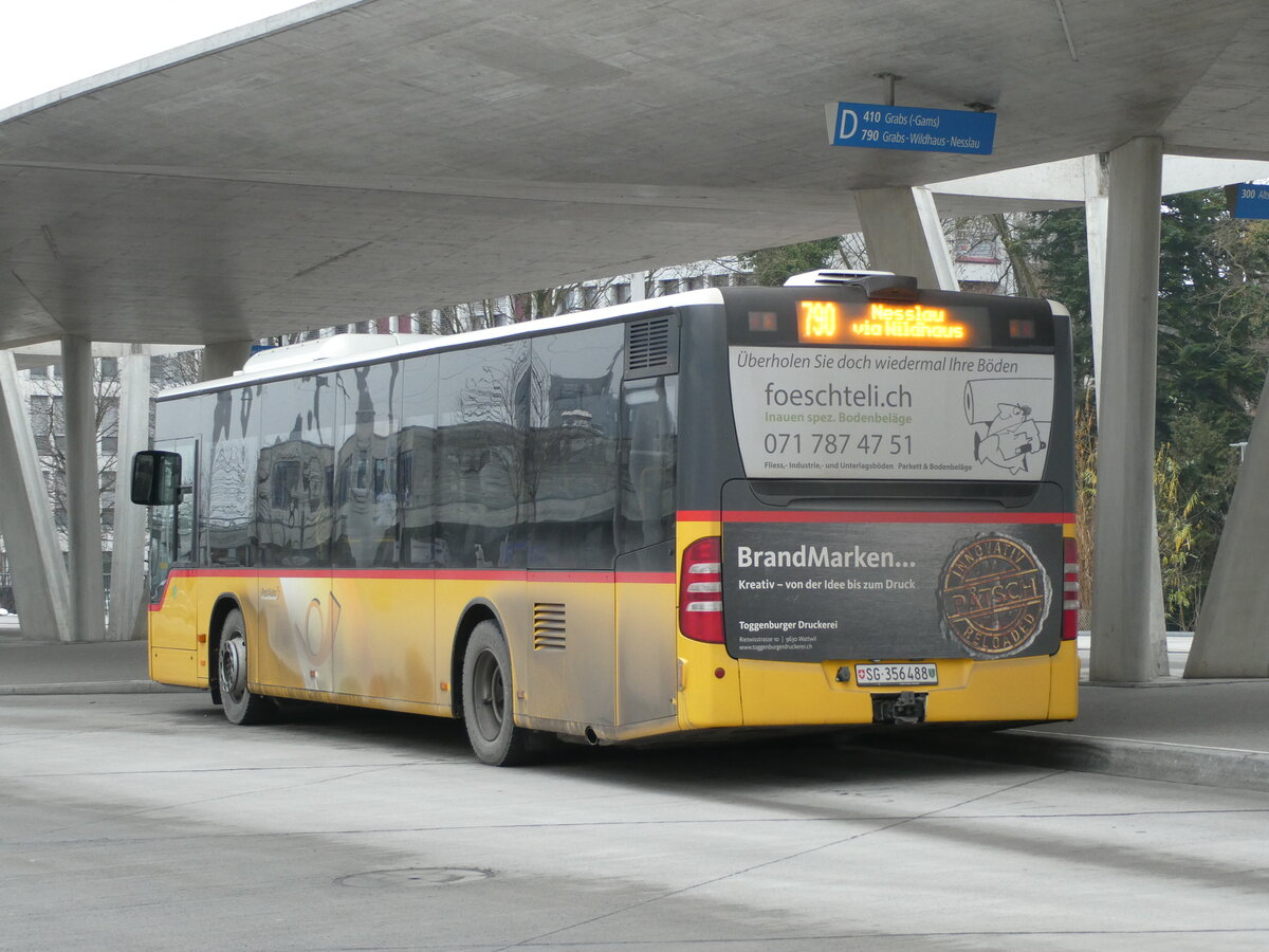 (231'342) - PostAuto Ostschweiz - SG 356'488 - Mercedes (ex Schmidt, Oberb�ren) am 15. Dezember 2021 beim Bahnhof Buchs