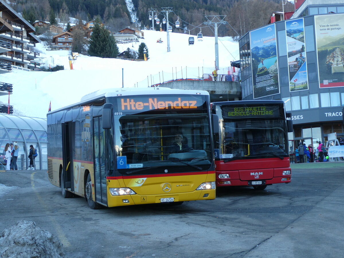 (231'623) - Lathion, Sion - Nr. 5/VS 24'726 - Mercedes (ex PostAuto Bern) am 1. Januar 2022 in Haute-Nendaz, T�l�cabine