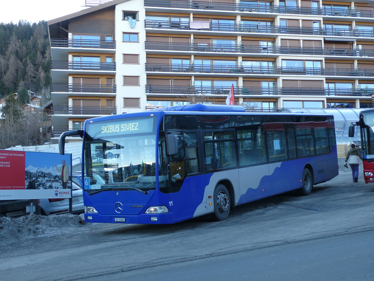 (231'625) - Lathion, Sion - Nr. 11/VS 5368 - Mercedes (ex VZO Gr�ningen Nr. 74) am 1. Januar 2022 in Haute-Nendaz, T�l�cabine
