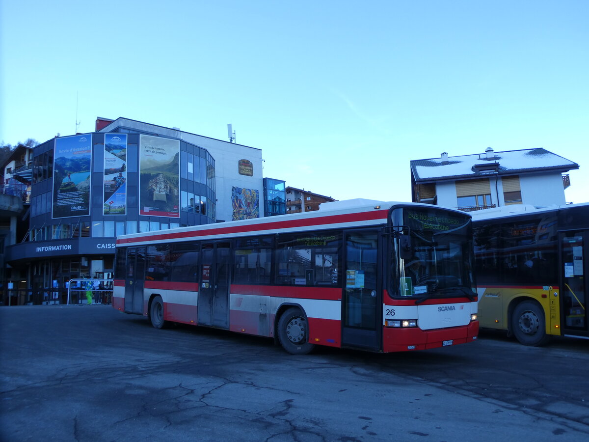 (231'634) - Lathion, Sion - Nr. 26/VS 478'999 - Scania/Hess (ex AAGS Schwyz Nr. 12) am 1. Januar 2022 in Haute-Nendaz, T�l�cabine