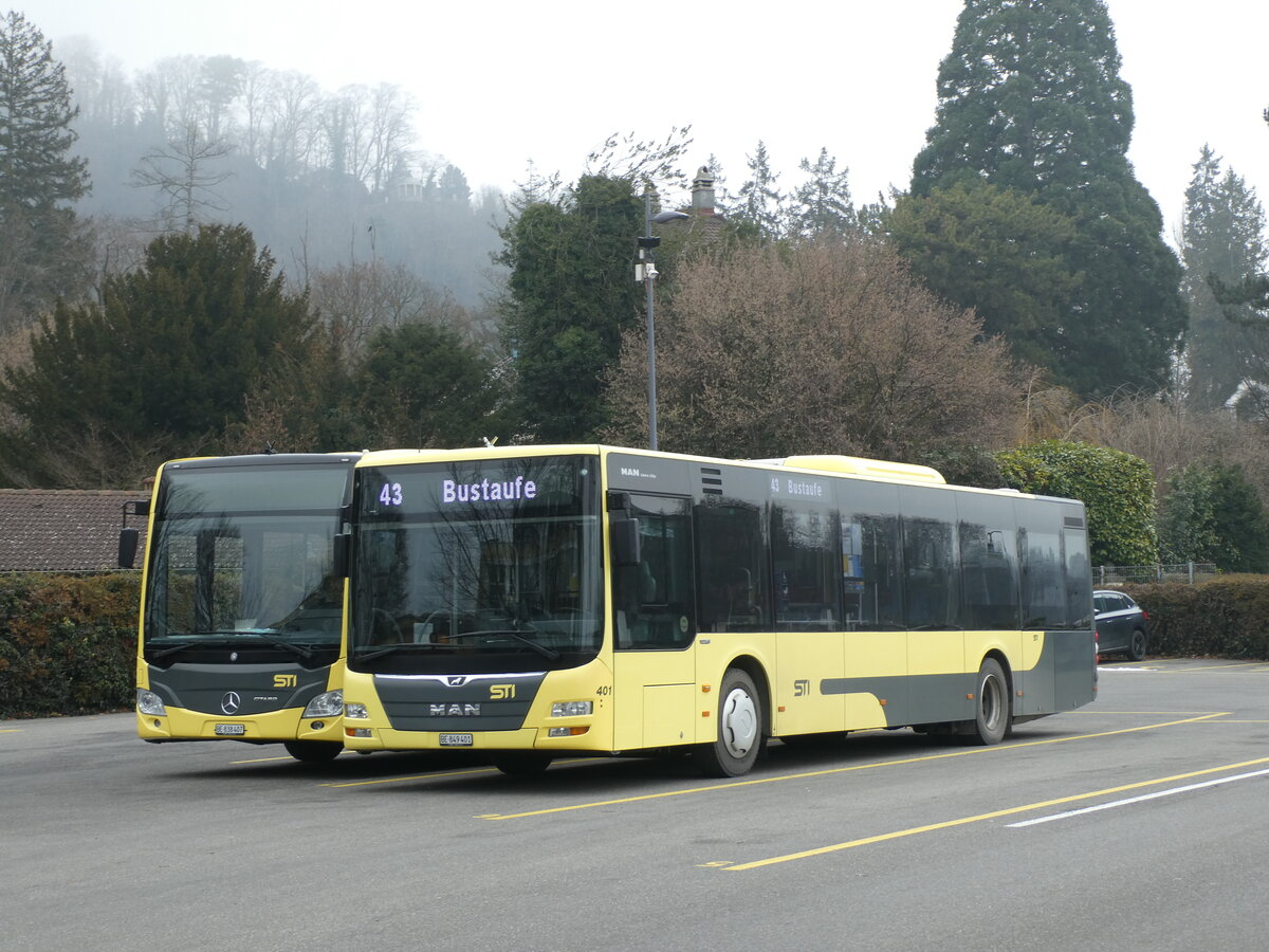 (232'024) - STI Thun - Nr. 401/BE 849'401 - MAN am 15. Januar 2022 bei der Schiffl�ndte Thun