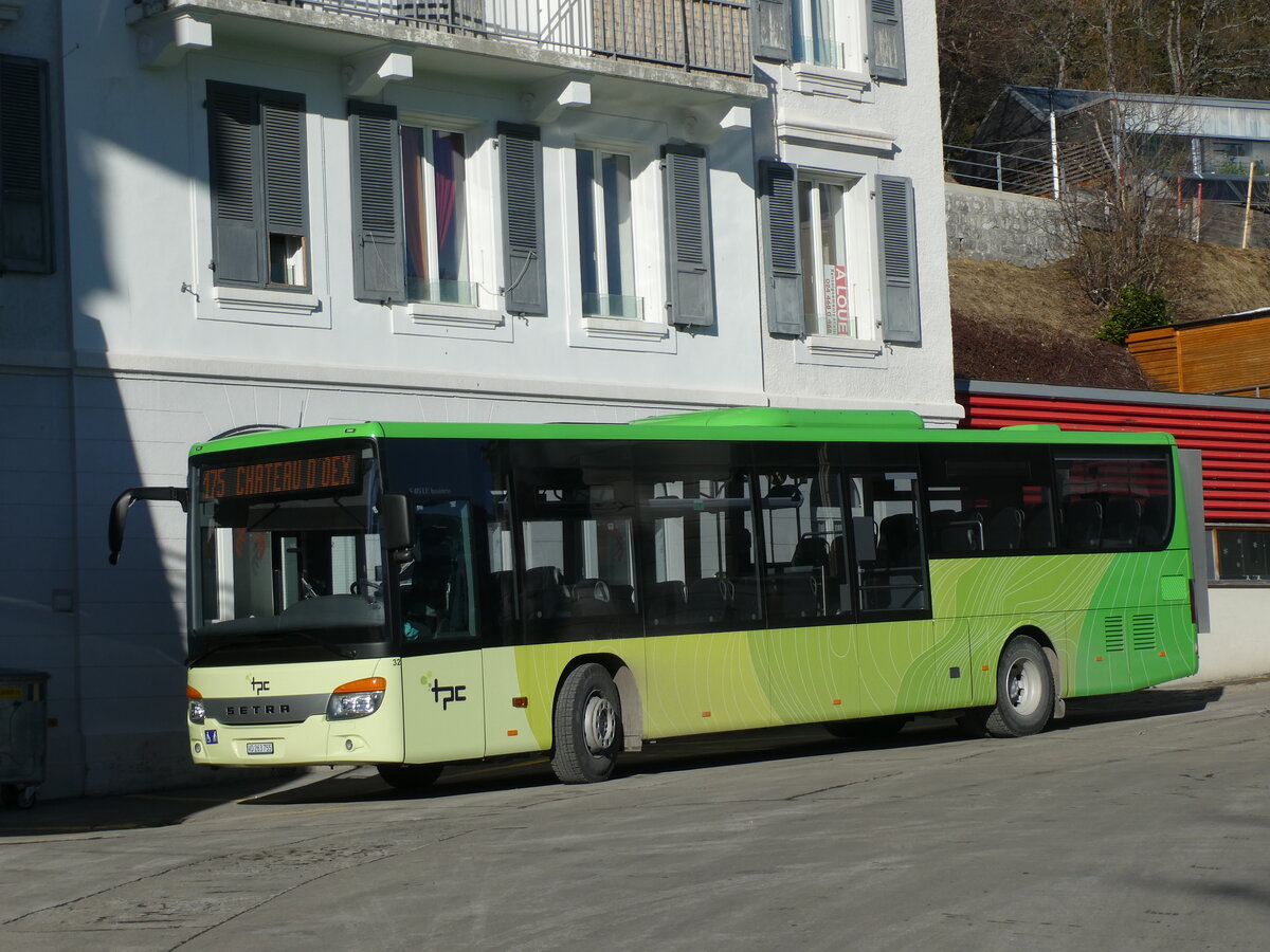 (232'291) - TPC Aigle - Nr. 32/VD 263'755 - Setra (ex Bohr, D-Niederweiler; ex Vol�nbusz, H-Budapest) am 22. Januar 2022 beim Bahnhof Leysin-Feydey