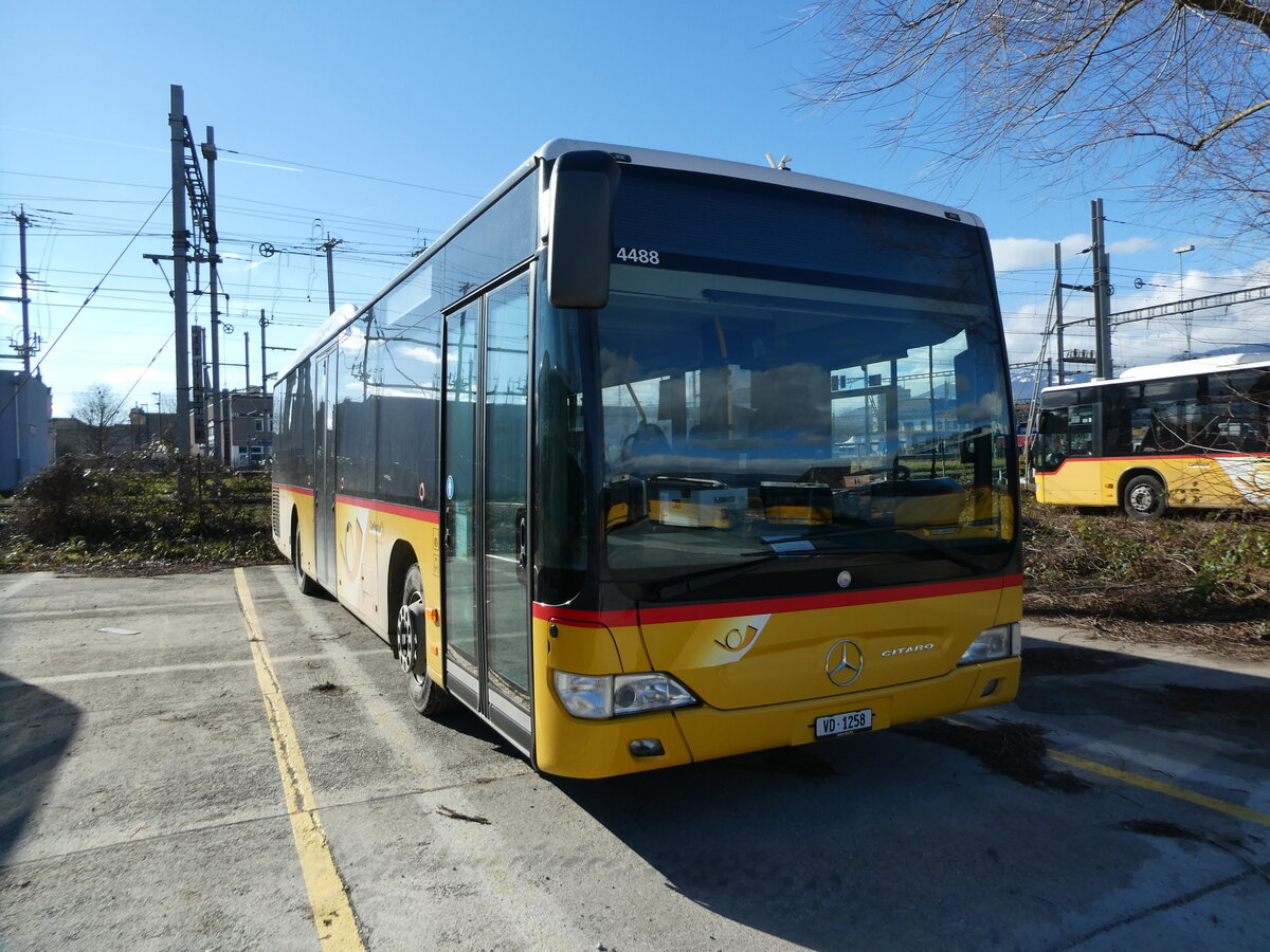 (232'514) - CarPostal Ouest - VD 1258 - Mercedes (ex TPB, S�deilles) am 30. Januar 2022 in Yverdon, Garage