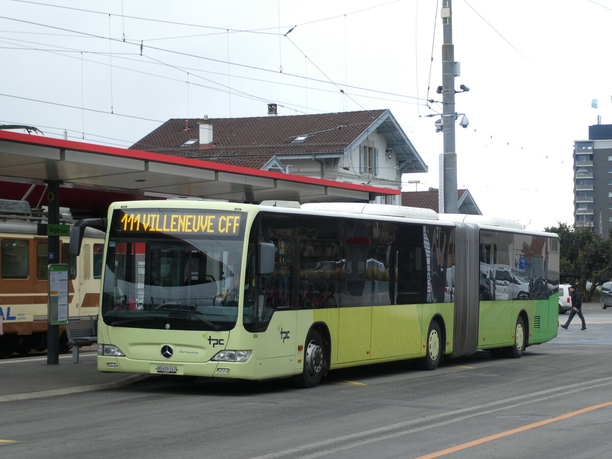 (232'614) - TPC Aigle - Nr. 304/VD 619'147 - Mercedes (ex H�rmann&S�hne, D-Hamburg) am 31. Januar 2022 beim Bahnhof Aigle
