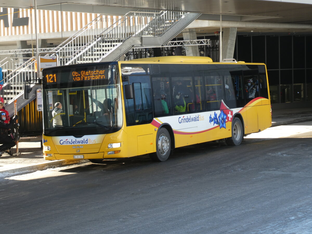(232'864) - Grindelwaldbus, Grindelwald - Nr. 11/BE 261'865 - MAN/G�ppel am 13. Februar 2022 in Grindelwald, Terminal