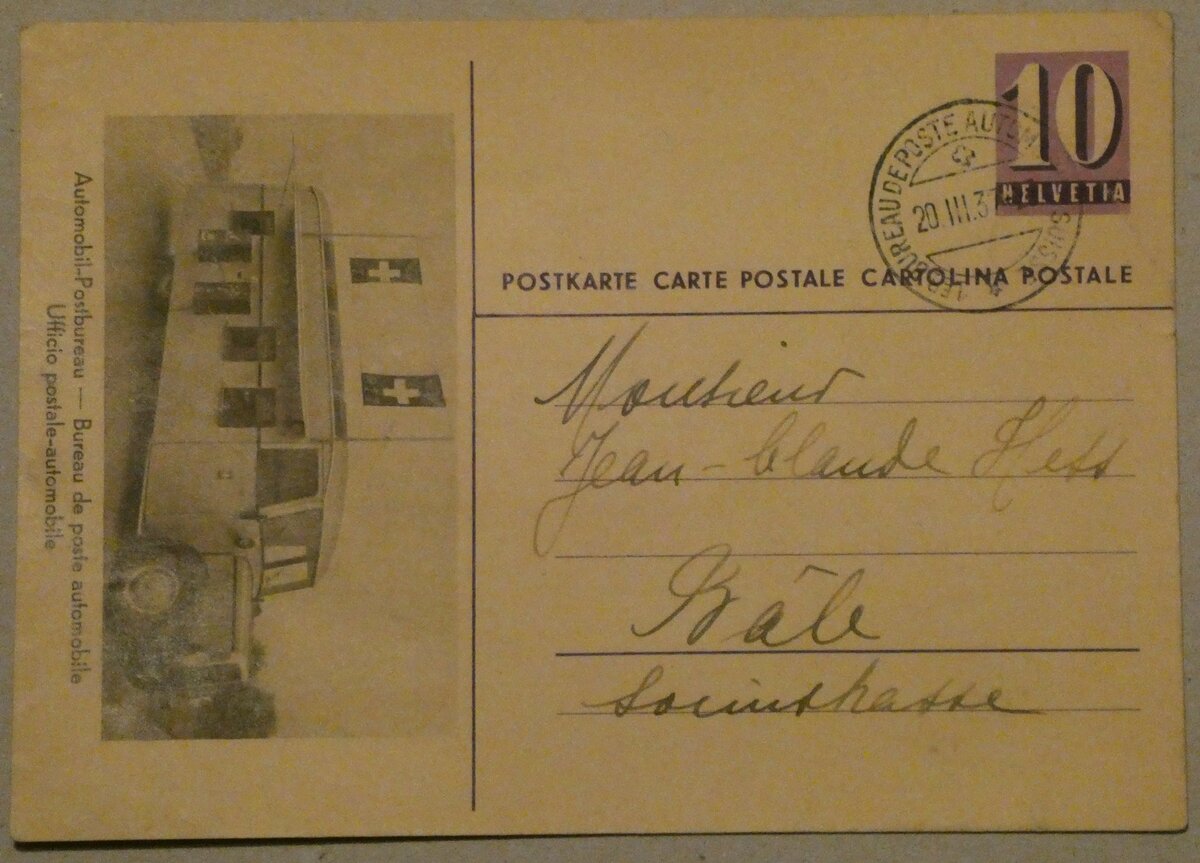 (232'987) - PTT-Postkarte � 10 Rappen - Automobil-Postbureau - am 19. Februar 2022 in Thun