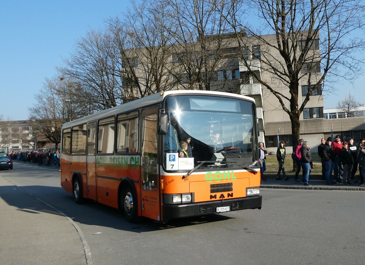 (233'382) - Gohl, Herzogenbuchsee - BE 815'877 - MAN/Lauber (ex AMSA Chiasso Nr. 19; ex Tresch, Amsteg) am 6. M�rz 2022 in Thun, Expo