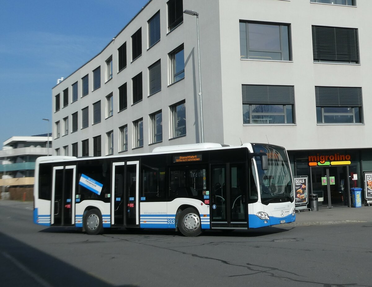 (233'520) - BSW Sargans - Nr. 333/SG 288'661 - Mercedes am 8. M�rz 2022 beim Bahnhof Sargans