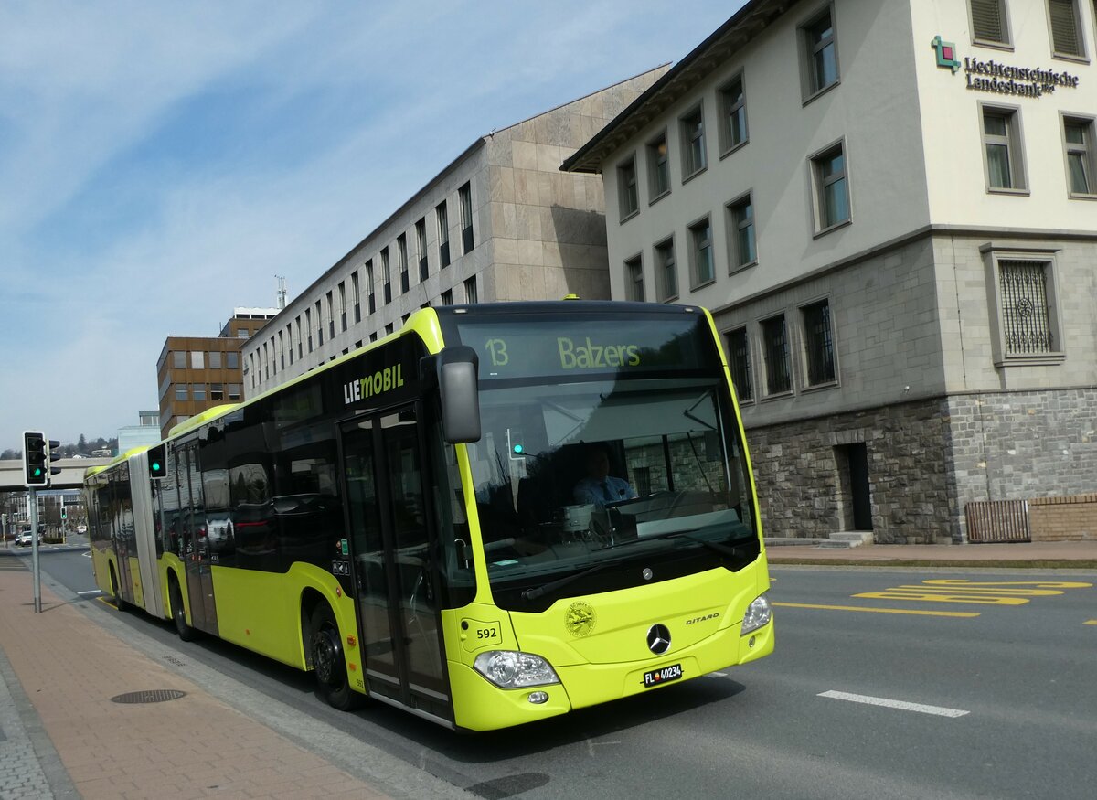 (233'549) - BOS PS Anstalt, Vaduz - Nr. 592/FL 40'234 - Mercedes (ex PLA Vaduz Nr. 61) am 8. M�rz 2022 in Vaduz, Post