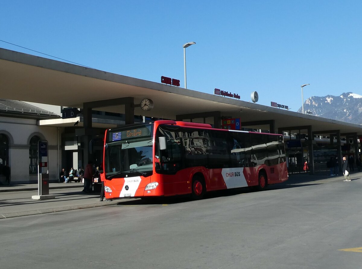 (233'608) - Chur Bus, Chur - Nr. 1/GR 97'501 - Mercedes am 9. M�rz 2022 beim Bahnhof Chur