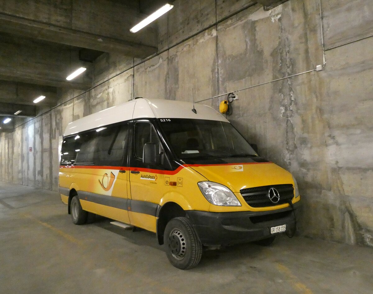 (233'734) - PostAuto Graub�nden - GR 158'155 - Mercedes (ex Bus Val M�stair, L� Nr. 4) am 10. M�rz 2022 in Thusis, Postautostation