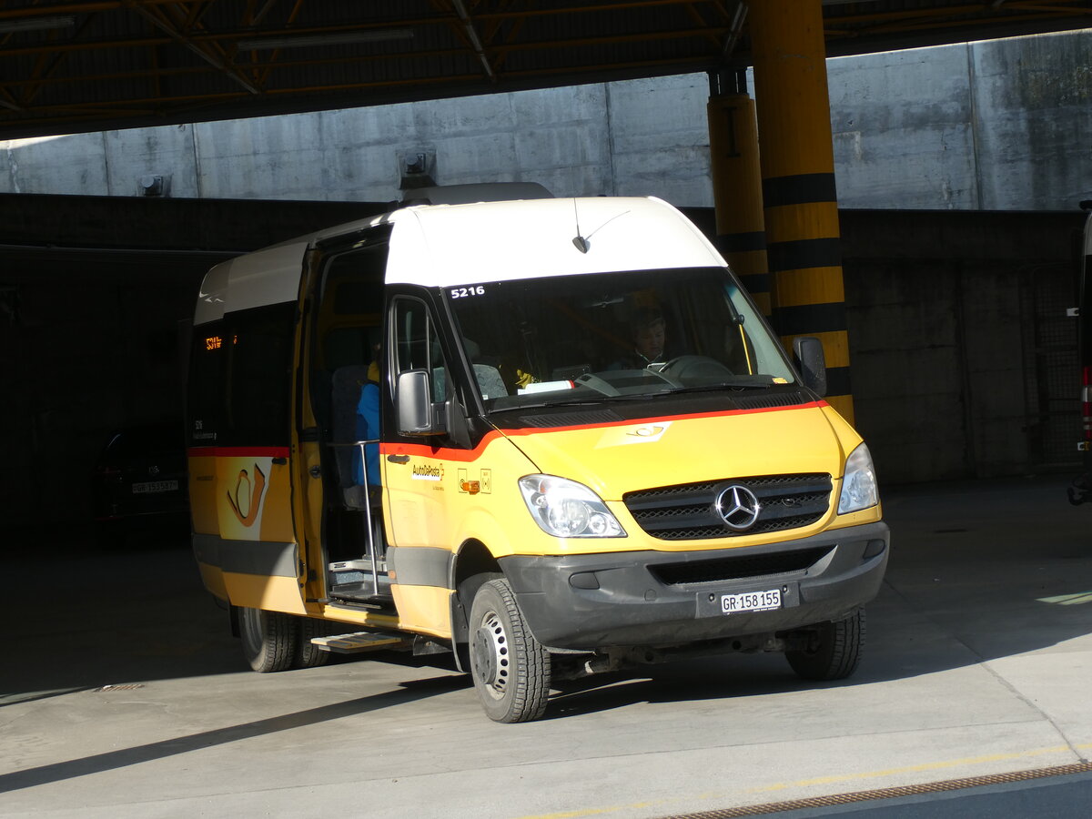(233'742) - PostAuto Graub�nden - GR 158'155 - Mercedes (ex Bus Val M�stair, L� Nr. 4) am 11. M�rz 2022 in Thusis, Postautostation