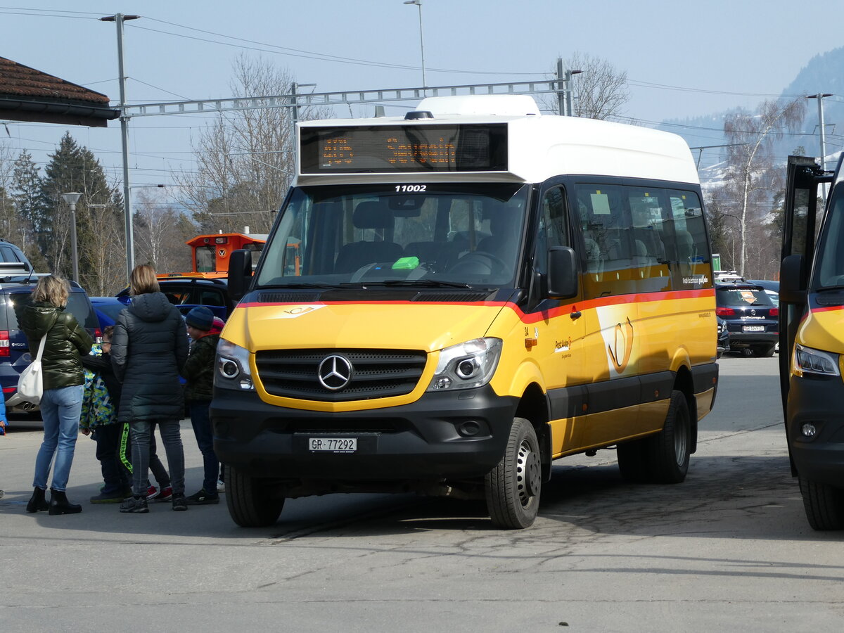 (233'786) - PostAuto Graub�nden - Nr. 34/GR 77'292 - Mercedes (ex Nr. 4) am 11. M�rz 2022 beim Bahnhof Ilanz