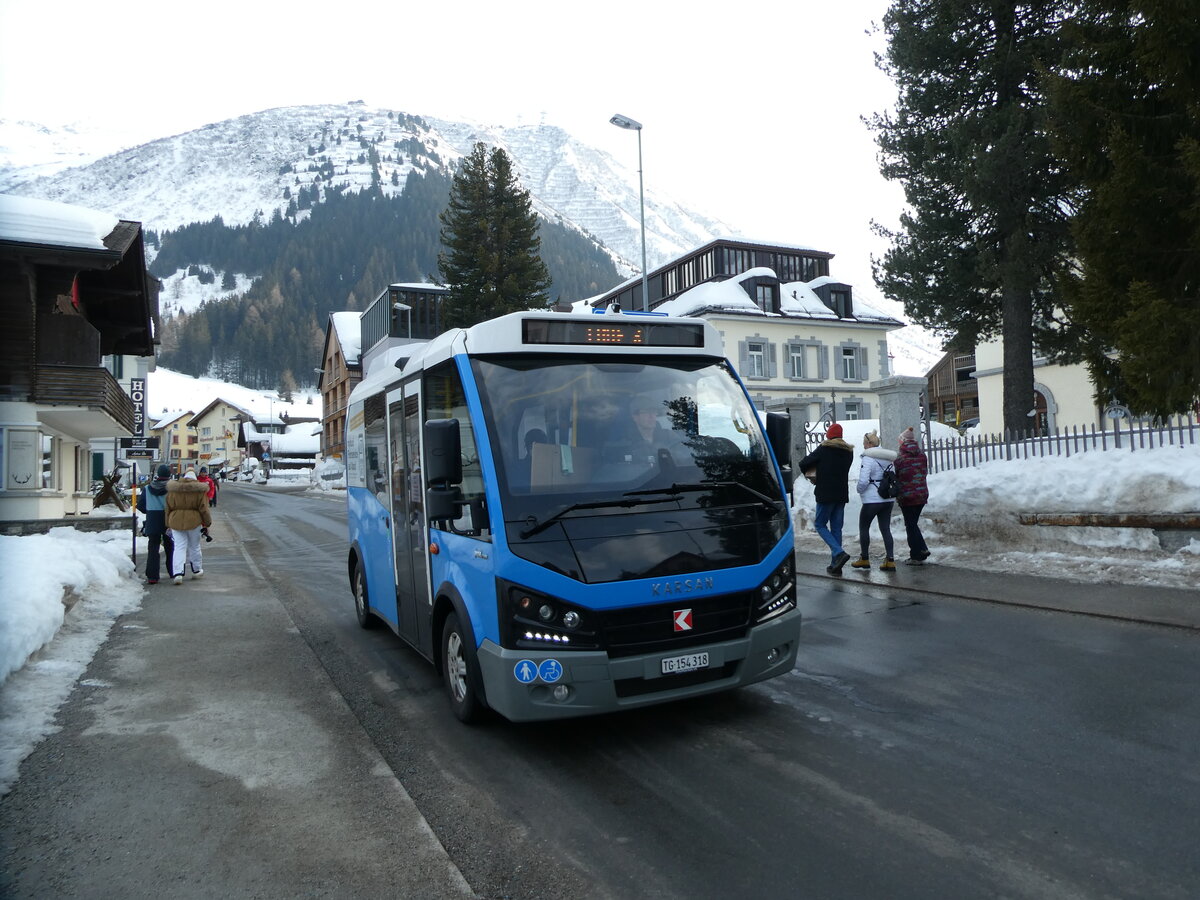 (233'815) - Thur-Taxi, Weinfelden - TG 154'318 - Karsan am 11. M�rz 2022 in Andermatt, Gotthardstrasse (Einsatz Andermatt-Urserntal Tourismus)
