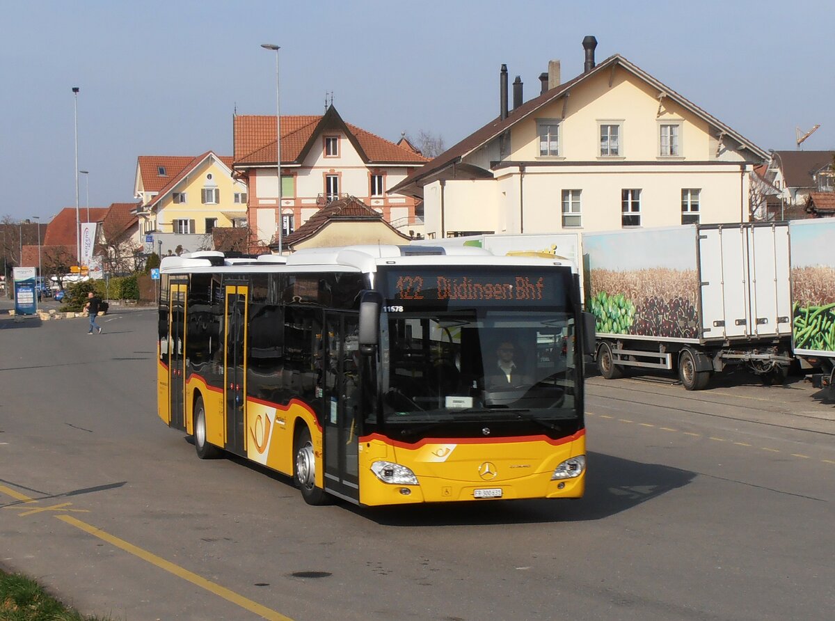 (233'847) - Wieland, Murten - Nr. 125/FR 300'631 - Mercedes am 12. M�rz 2022 beim Bahnhof Kerzers