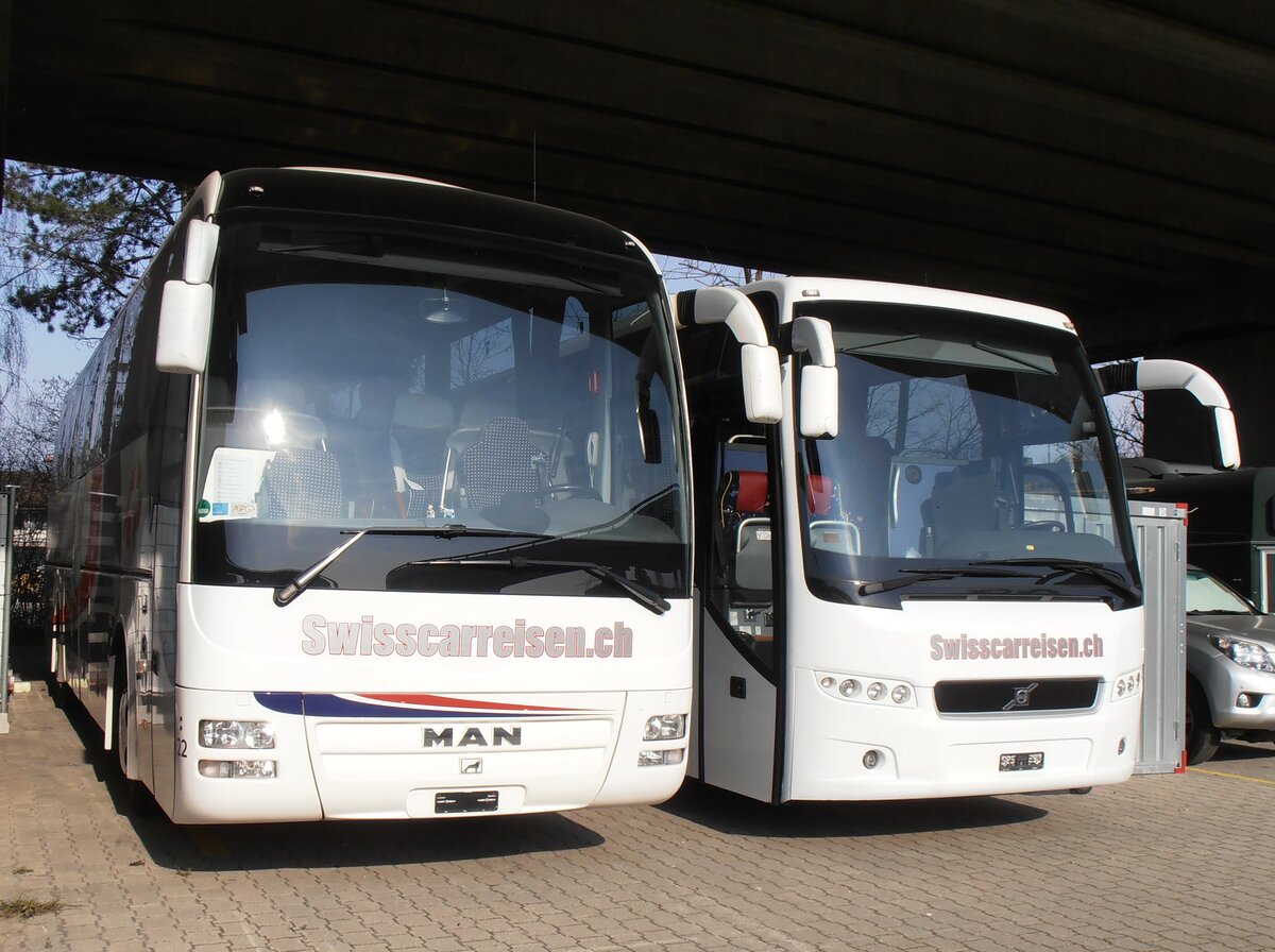 (233'851) - Swisscarreisen, Suhr - Nr. 22 - MAN (ex Ryffel, Uster Nr. 22) am 12. M�rz 2022 in Kerzers, Murtenstrasse