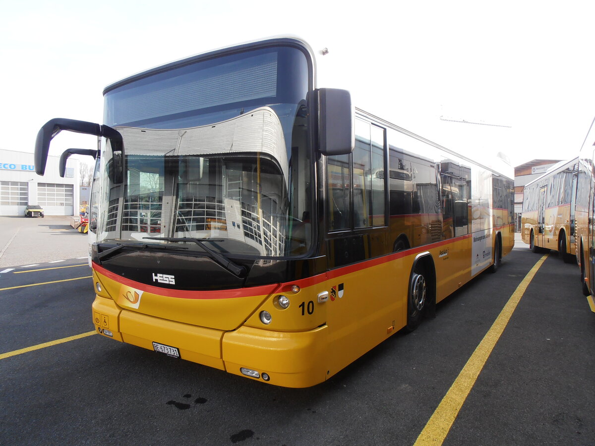 (233'852) - PostAuto Bern - Nr. 10/BE 673'731 - Hess (ex Klopfstein, Laupen Nr. 10) am 12. M�rz 2022 in Kerzers, Interbus