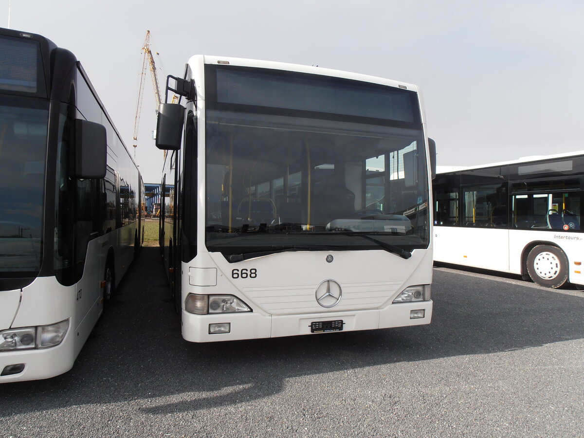 (233'878) - Intertours, Domdidier - Nr. 668 - Mercedes (ex Nr. 203; ex VZO Gr�ningen Nr. 53) am 13. M�rz 2022 in Domdidier, Garage