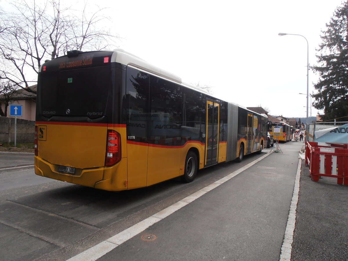 (233'914) - CarPostal Ouest - VD 578'144 - Mercedes am 13. M�rz 2022 in M�zi�res, Station