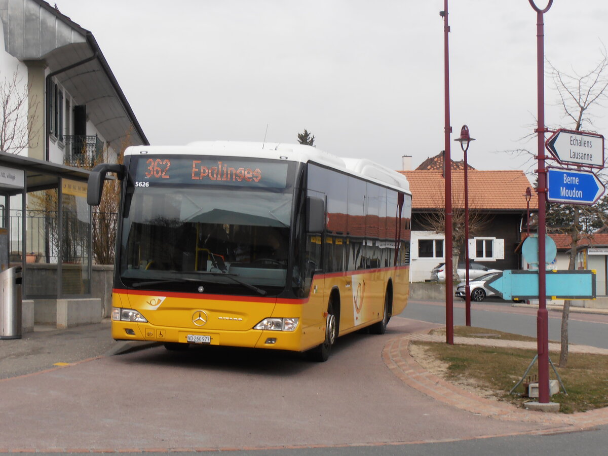 (233'933) - CarPostal Ouest - VD 260'977 - Mercedes (ex Faucherre, Moudon) am 13. M�rz 2022 in M�zi�res, Village